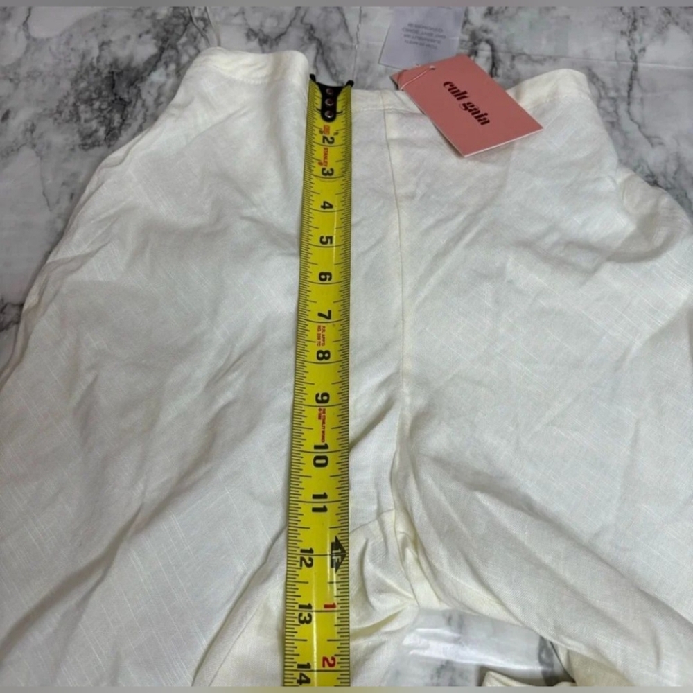 Cult Gaia Kersti Pant Off White linen blend Lightweight Pants high rise NWT XS - Picture 6 of 8